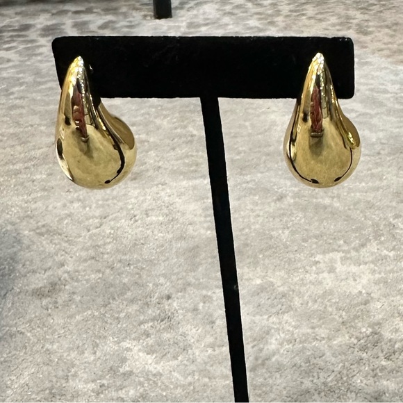 Large Gold Bottega Style Earrings
